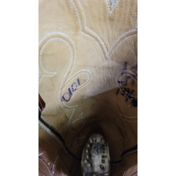 James Leddy Vintage Cowboy Boots Custom Handmade Monogram Inlay Womens 6.5 or 7 - Picture 12 of 13